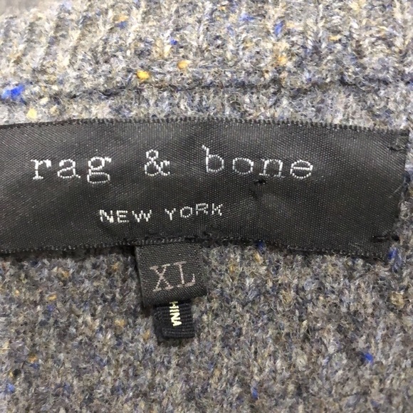 Rag & Bone Sweater Size XL Dark Gray Speckled Wool Pullover - Picture 6 of 11